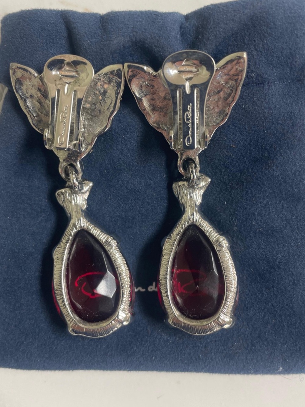 Oscar de la Renta Swarovski Crystal Panther Drop Earrings - RARE - Picture 5 of 6